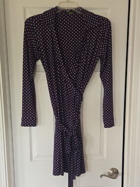 Tommy Hilfiger Blue Geometric Wrap Dress